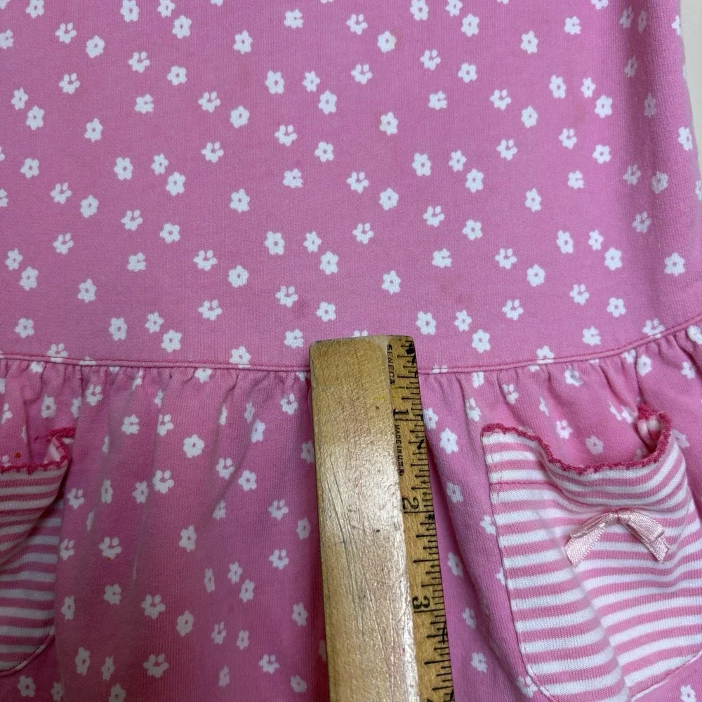 Vintage 1996 Gymboree Flower Party Dress Pink Floral Rainbow Tag Size Small 18M
